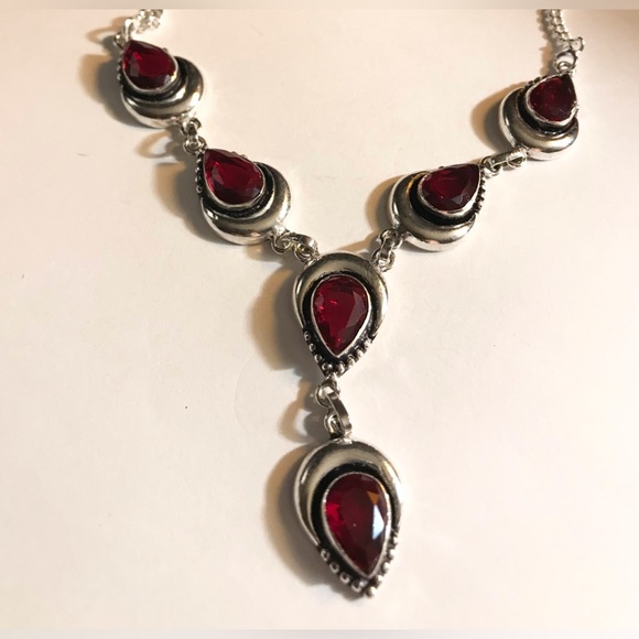 Garnet 925 Sterling Silver Necklace - Picture 2 of 2